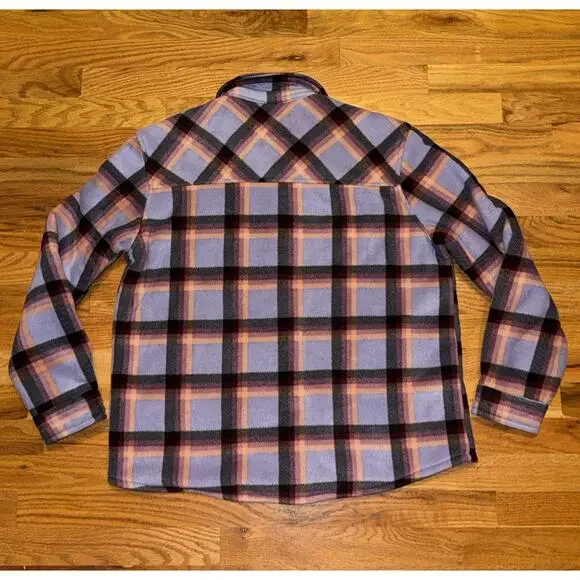 Womens SAGE Collective Shirt Jacket Plaid Fleece Sherpa Lined Shacket Sz Large - Picture 2 of 7